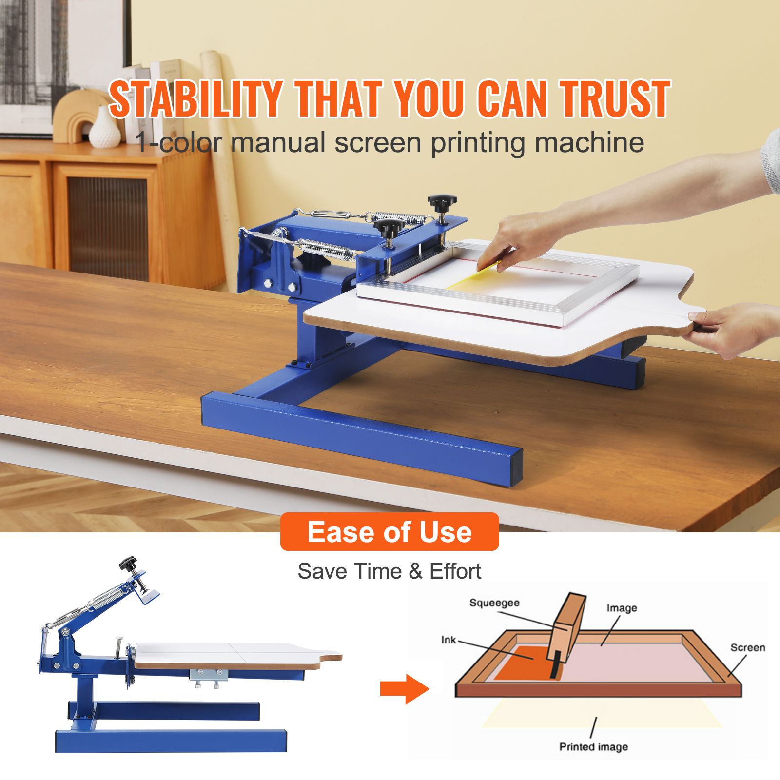 1 Color 1 Station Screen Printing Press 54x45cm T-Shirt Printer