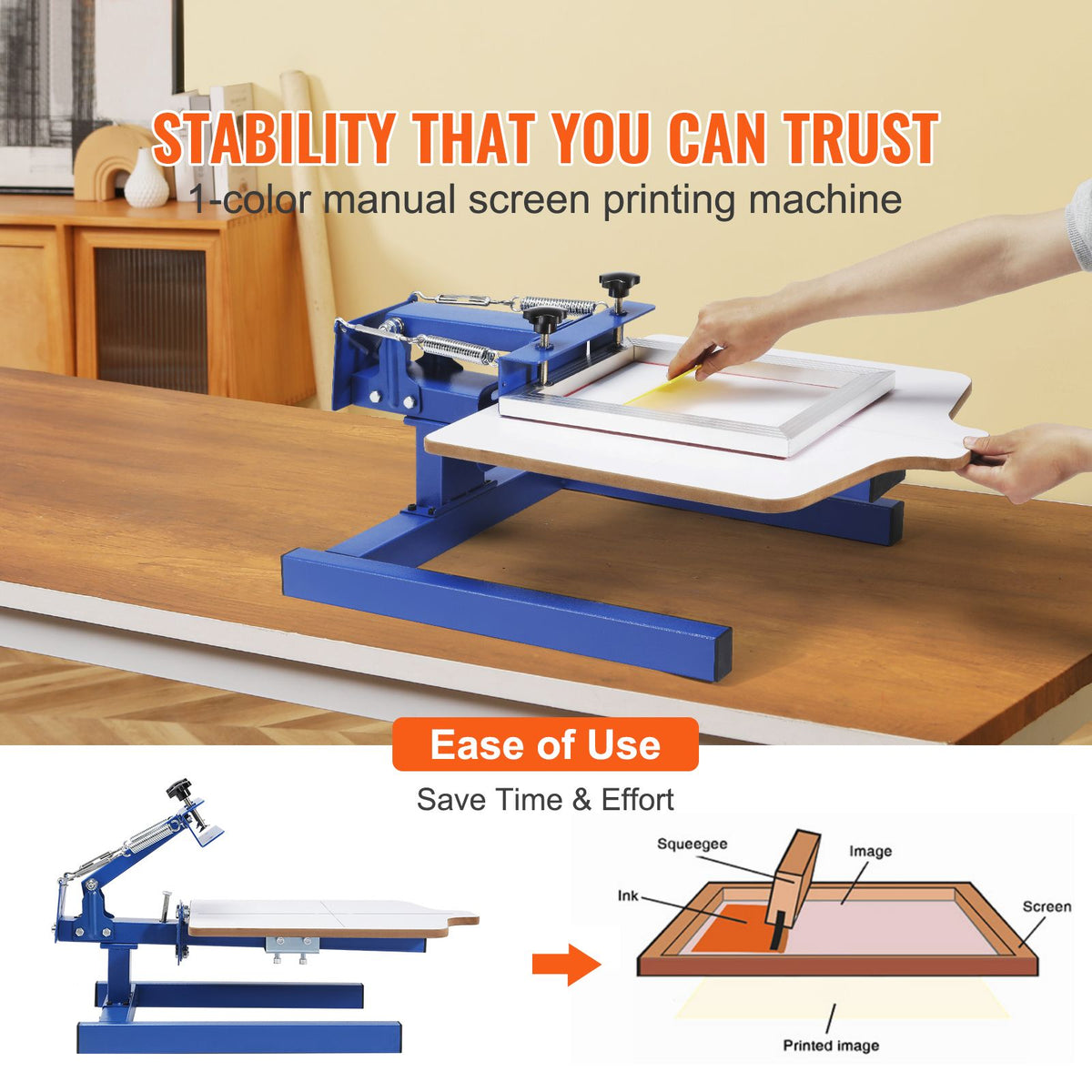 1 Color 1 Station Screen Printing Press 54x45cm T-Shirt Printer