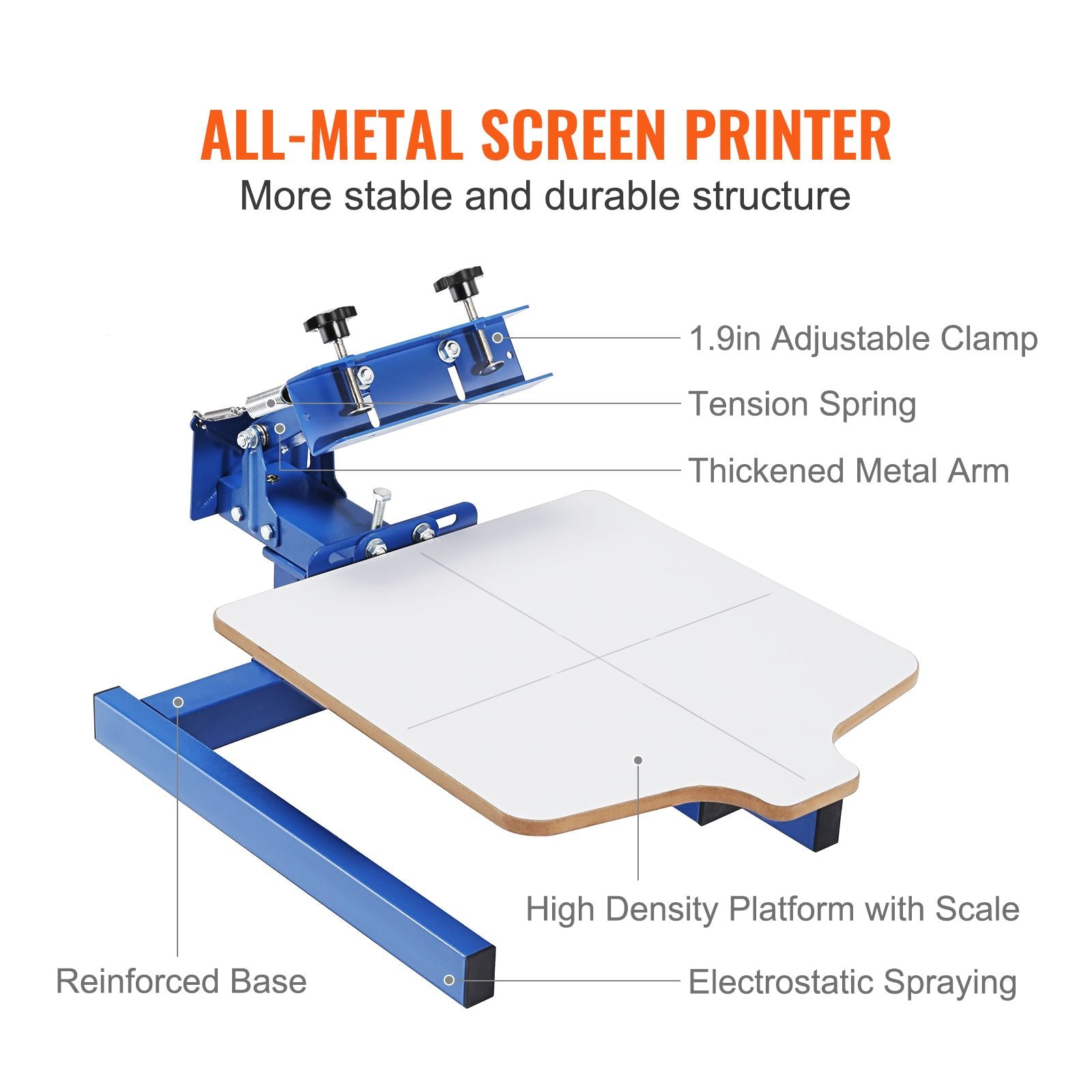 1 Color 1 Station Screen Printing Press 54x45cm T-Shirt Printer