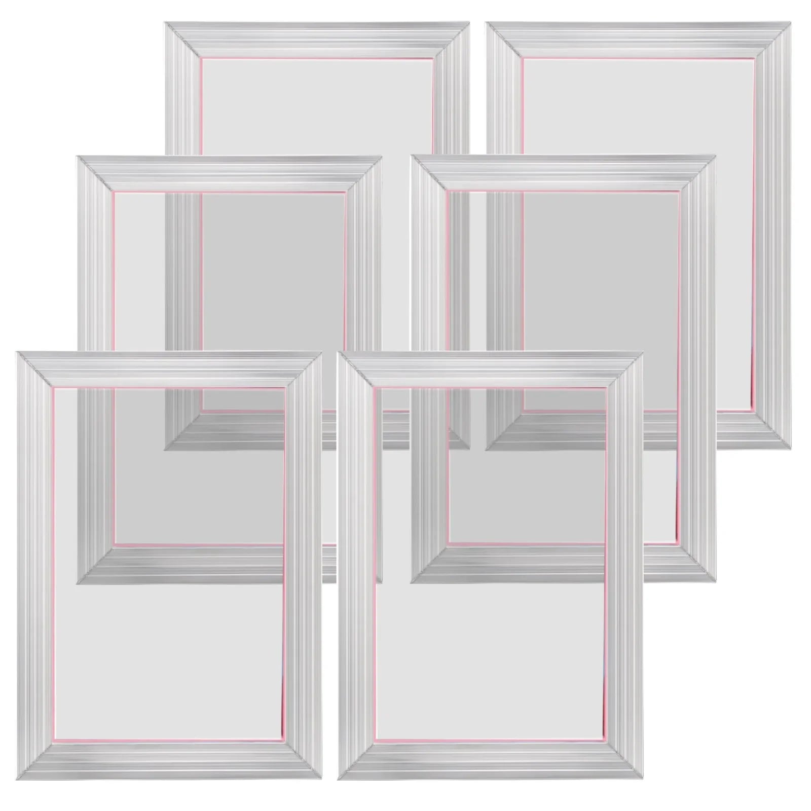 Screen Printing Kit, 6 Pieces Aluminum Silk Screen Printing Frames, 25.4 x 35.6 cm Silk Screen Printing Frame with 110 Count Mesh, High Tension Nylon Mesh and Sealing Tape for T-shirts DIY