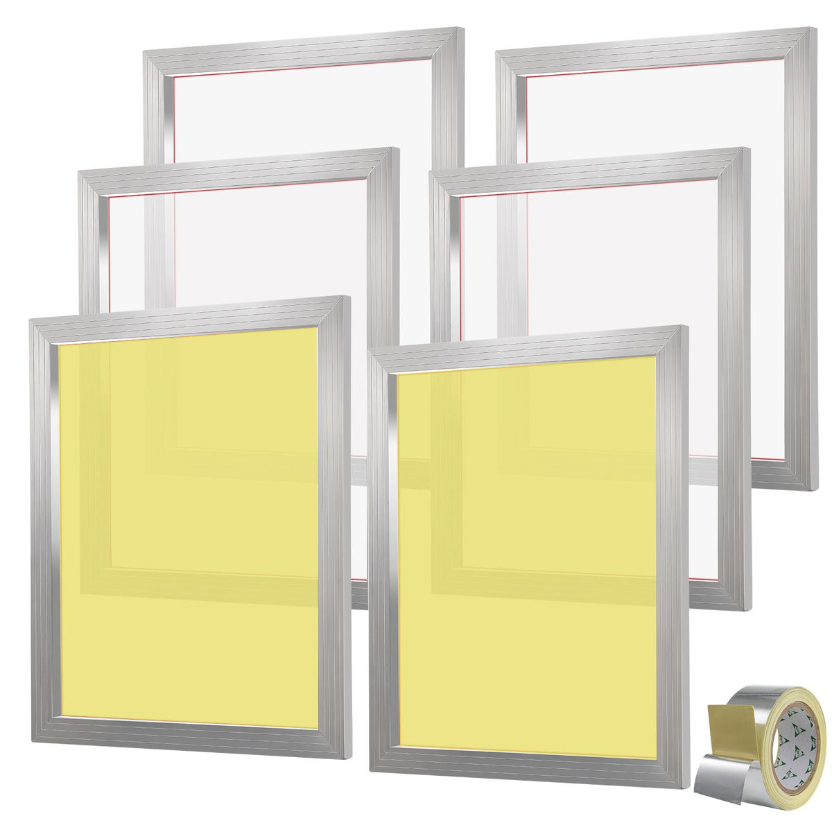 6 Pack 20x24in Screen Printing Frames 160 Mesh Aluminum Silk Screens Kit