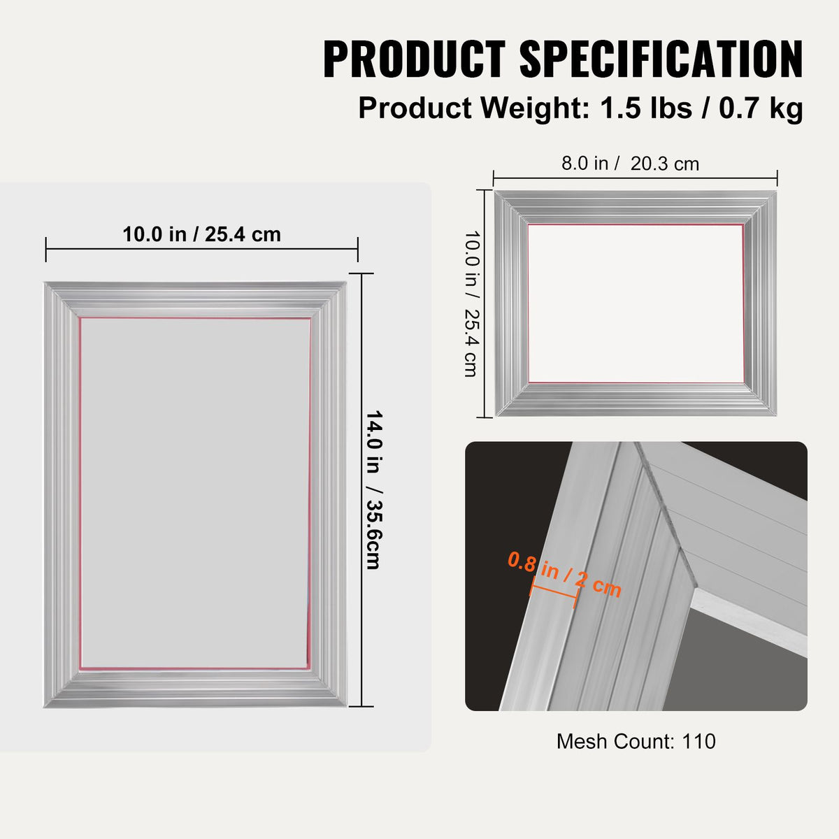 Screen Printing Kit 110 Mesh Aluminum Frames Squeegee DIY T-Shirt Set