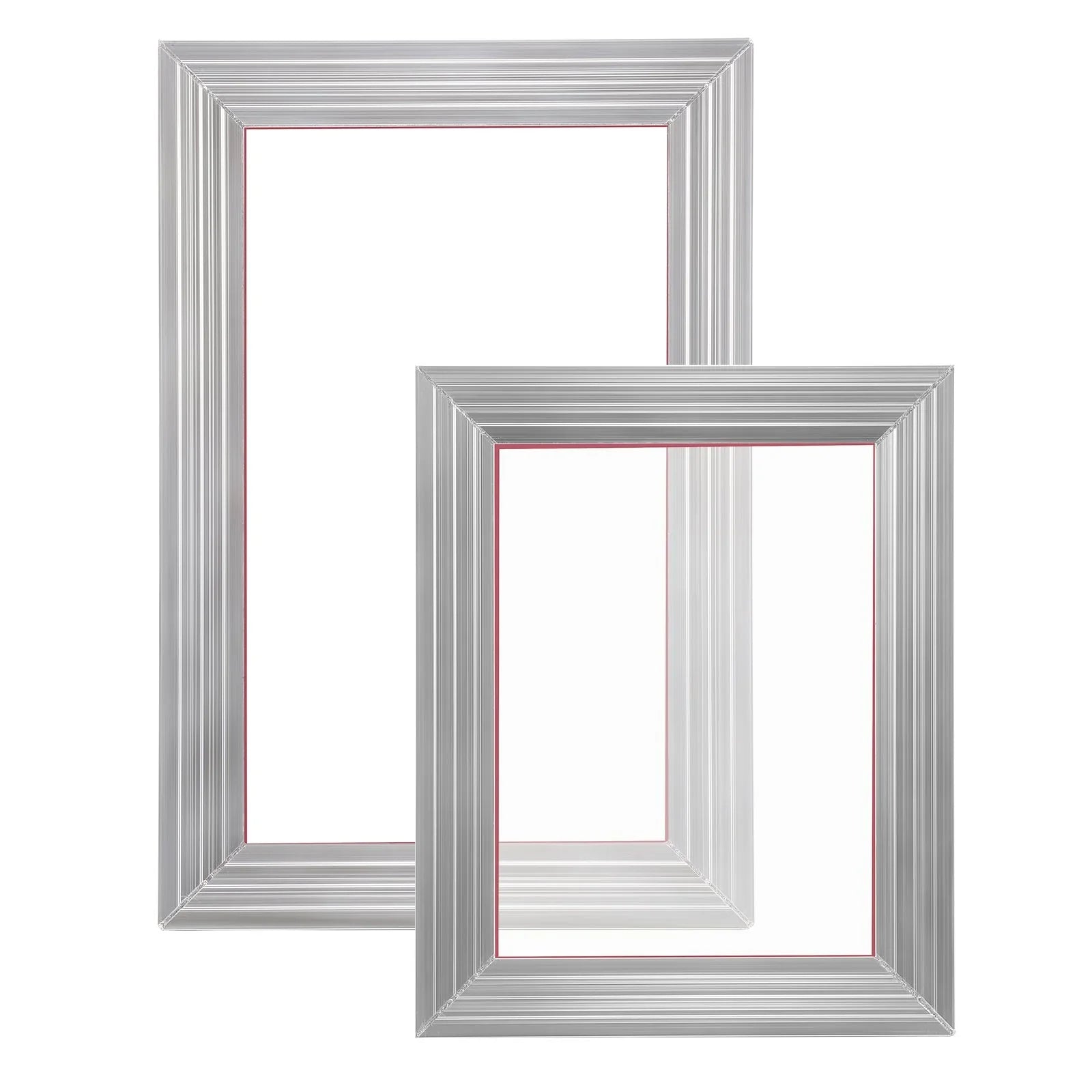 Screen Printing Kit, 2 Pieces Aluminum Silk Screen Printing Frames20.3 x 25.4/25.4 x 35.6cm 110 Count Mesh, 2 Tapes and Screen Printing Squeegees and Transparency Films for T-shirts DIY