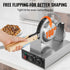 Commercial Bubble Waffle Maker, 1400W Egg Pancake Baker Machine, Non-Stick Stainless Steel Egg Bubble Puff, 180° Rotatable, Temp and Time Control, Wooden Handle, for Restaurant Bakery Snack Bar