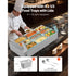 Commercial Food Warmer, 1500W Electric Stainless Steel Steam Food Warmer with Glass Cover, 9-Pan Countertop Buffet Bain Marie with Soup & Perforated Ladles, for Catering, Restaurant & Party
