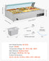 Commercial Food Warmer, 1500W Electric Stainless Steel Steam Food Warmer with Glass Cover, 9-Pan Countertop Buffet Bain Marie with Soup & Perforated Ladles, for Catering, Restaurant & Party