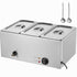 3-Pan Commercial Food Warmer, 16.5L Electric Steam Table, 1200W Professional Countertop Stainless Steel Buffet Bain Marie with 30 - 85℃ Temp Control for Catering and Restaurants, Silver