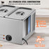 3-Pan Commercial Food Warmer, 16.5L Electric Steam Table, 1200W Professional Countertop Stainless Steel Buffet Bain Marie with 30 - 85℃ Temp Control for Catering and Restaurants, Silver