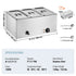 3-Pan Commercial Food Warmer, 16.5L Electric Steam Table, 1200W Professional Countertop Stainless Steel Buffet Bain Marie with 30 - 85℃ Temp Control for Catering and Restaurants, Silver