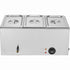 3-Pan Commercial Food Warmer, 16.5L Electric Steam Table, 1200W Professional Countertop Stainless Steel Buffet Bain Marie with 30 - 85℃ Temp Control for Catering and Restaurants, Silver