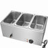 3-Pan Commercial Food Warmer, 16.5L Electric Steam Table, 1200W Professional Countertop Stainless Steel Buffet Bain Marie with 30 - 85℃ Temp Control for Catering and Restaurants, Silver