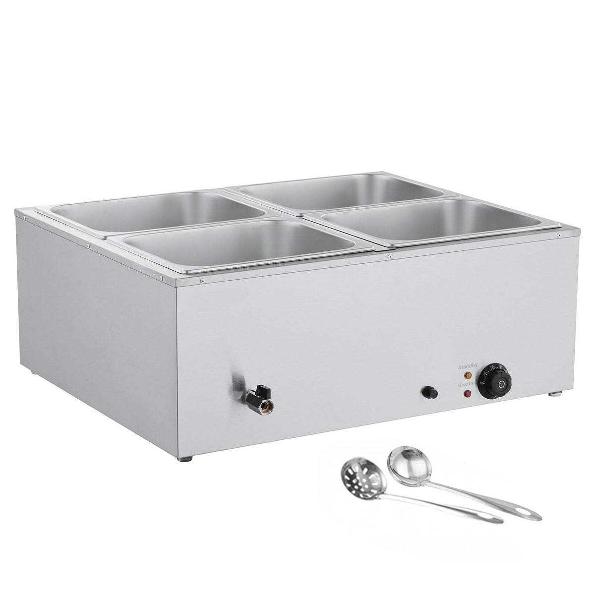 Commercial Food Warmer 1500W 4 Pan Electric Bain Marie Buffet Steam Table
