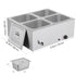 Commercial Food Warmer 1500W 4 Pan Electric Bain Marie Buffet Steam Table