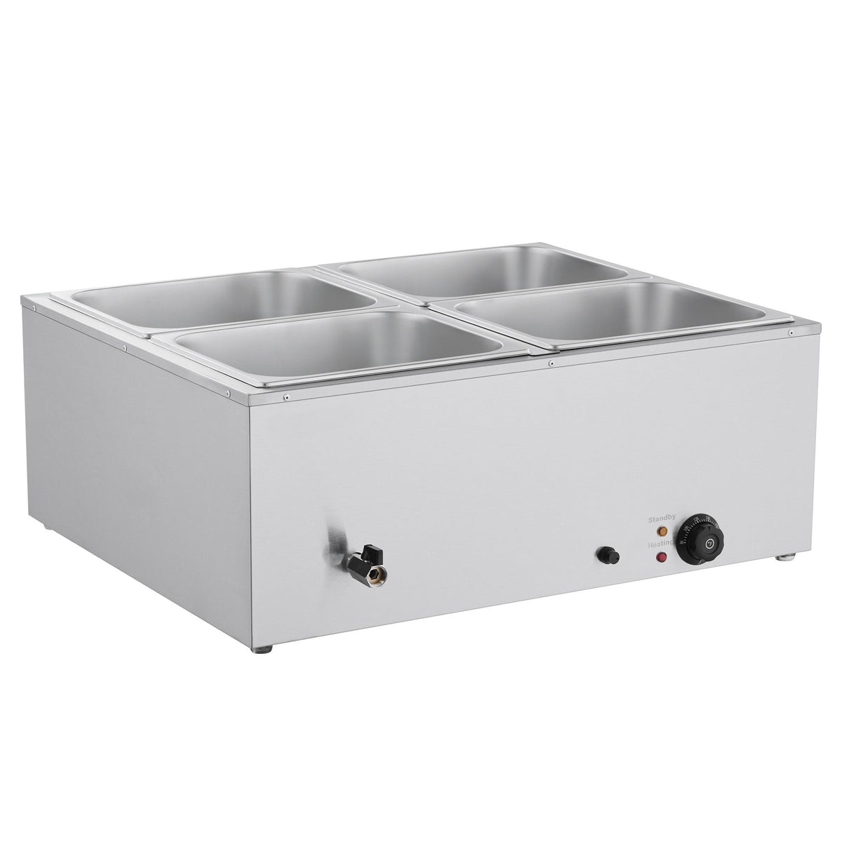 Commercial Food Warmer 1500W 4 Pan Electric Bain Marie Buffet Steam Table