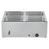 Commercial Food Warmer, 1500W Electric Stainless Steel Steam Food Warmer with Lid, 4-Pan Fast Heating Countertop Buffet Bain Marie with Soup & Perforated Ladles, for Catering, Restaurant, Party