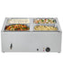 Commercial Food Warmer, 1500W Electric Stainless Steel Steam Food Warmer with Lid, 4-Pan Fast Heating Countertop Buffet Bain Marie with Soup & Perforated Ladles, for Catering, Restaurant, Party
