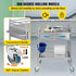 Lab Serving Cart, 2 Layers Stainless Steel Utility Rolling Cart, Medical Cart with Two Drawers, Dental Utility Cart with Lockable Wheels and A Bucket, for Laboratory, Hospital, Dental Use