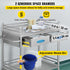 Lab Serving Cart, 2 Layers Stainless Steel Utility Rolling Cart, Medical Cart with Two Drawers, Dental Utility Cart with Lockable Wheels and A Bucket, for Laboratory, Hospital, Dental Use