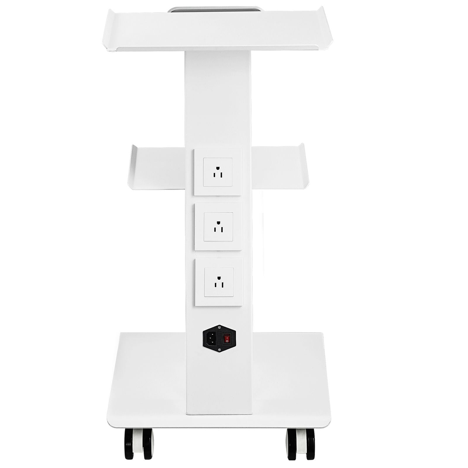 Trolley Cart Dental Lab Mobile Rolling Serving Cart 3 Layers with Socket