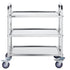 Stainless Steel Cart, 3 Layers Lab Utility Cart 181 kg Weight Capacity, Medical Cart with Lockable Universal Wheels, for Lab, Clinic, Kitchen, Salon