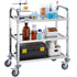 Stainless Steel Cart, 3 Layers Lab Utility Cart 181 kg Weight Capacity, Medical Cart with Lockable Universal Wheels, for Lab, Clinic, Kitchen, Salon