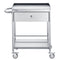 VEVOR Medical Cart, 2 Layer stainless Steel Cart100 kg Weight Capacity Utility Cart Silent Wheels and a Drawer for Lab, Clinic, kitchen, Salon