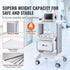 2 Tiers Lab Carts Mobile Medical Cart with 1 Drawer & 1 Top Tray White