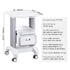 2 Tiers Lab Carts Mobile Medical Cart with 1 Drawer & 1 Top Tray White