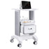 2 Tiers Lab Carts Mobile Medical Cart with 1 Drawer & 1 Top Tray White