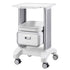 2 Tiers Lab Carts Mobile Medical Cart with 1 Drawer & 1 Top Tray White