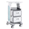 3 Tiers Lab Carts, Lab Utility Cart with 2 Drawers & 1 Top Tray, Mobile Medical Cart with ABS Material, Lab Rolling Cart with 4 Silent Wheels for Lab, Clinic, Hospital, Salon, White