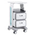 3 Tiers Lab Carts, Lab Utility Cart with 2 Drawers & 1 Top Tray, Mobile Medical Cart with ABS Material, Lab Rolling Cart with 4 Silent Wheels for Lab, Clinic, Hospital, Salon, White