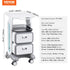 3 Tiers Lab Carts, Lab Utility Cart with 2 Drawers & 1 Top Tray, Mobile Medical Cart with ABS Material, Lab Rolling Cart with 4 Silent Wheels for Lab, Clinic, Hospital, Salon, White