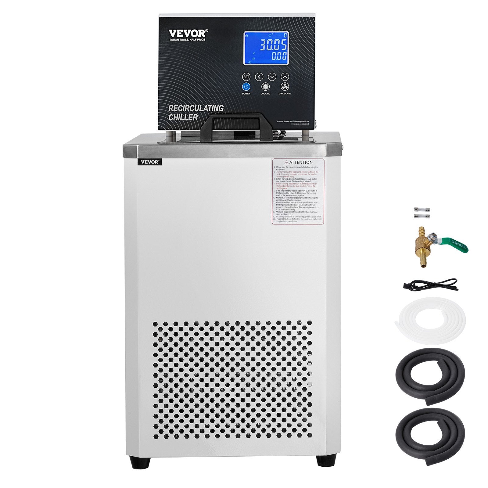 Laboratory Chiller Circulator, 6L Chiller Lab Low Temperature Cooling Liquid, 23°F-212°F Circulator Pump Chiller, LCD Display, 304 Stainless Steel Water Bath Recirculating Water Cooling Chiller