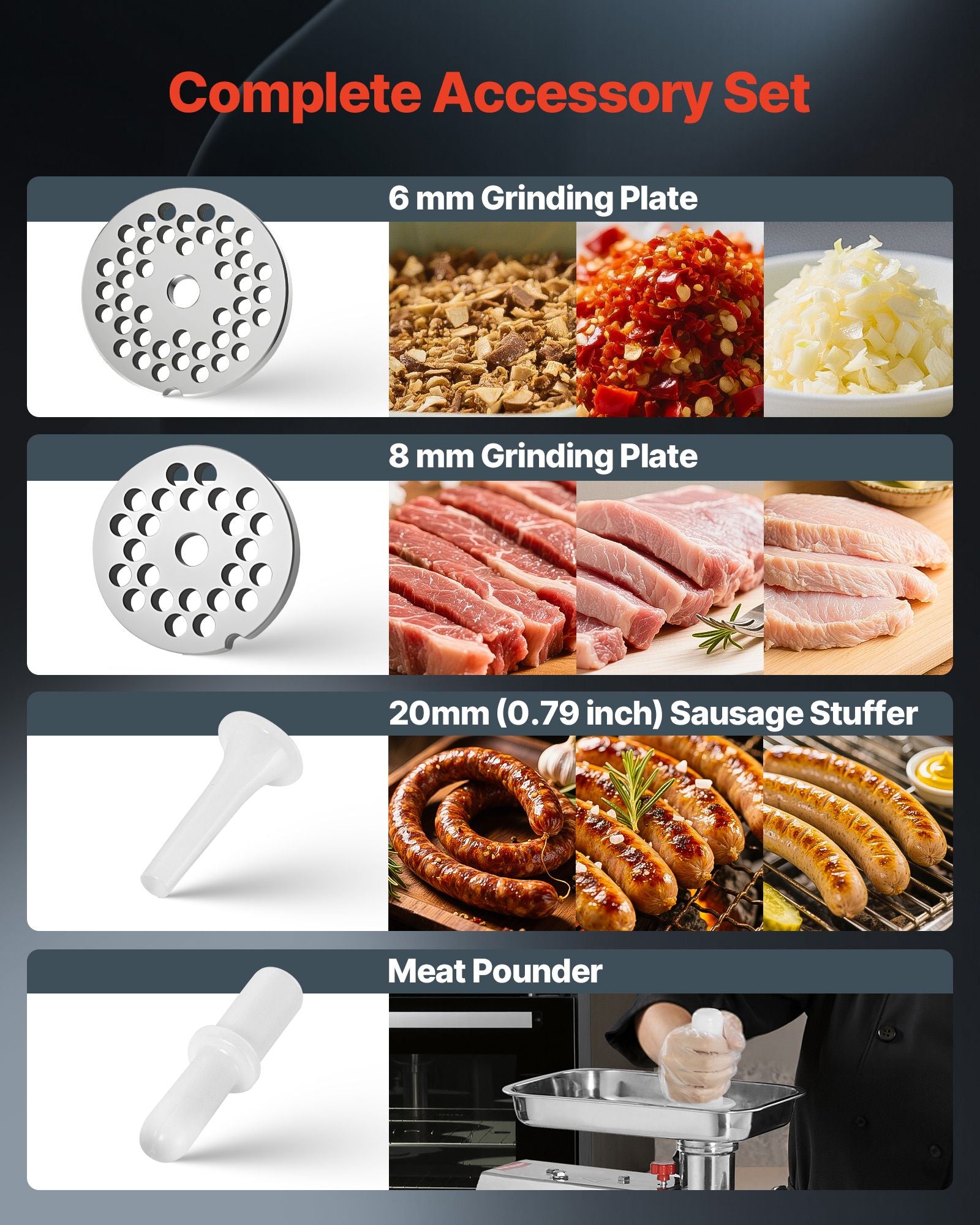 Commercial Electric Meat Grinder 5.5 Lbs/Min Sausage Stuffer Maker Kitchen