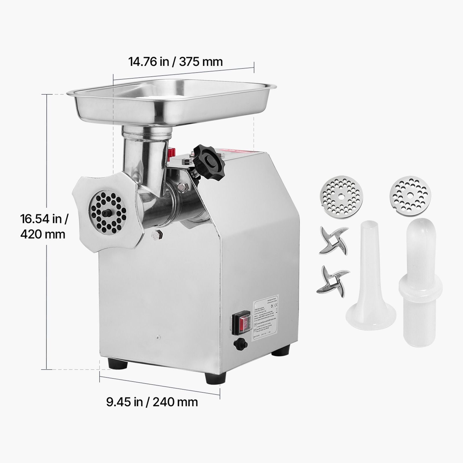 Commercial Electric Meat Grinder 5.5 Lbs/Min Sausage Stuffer Maker Kitchen