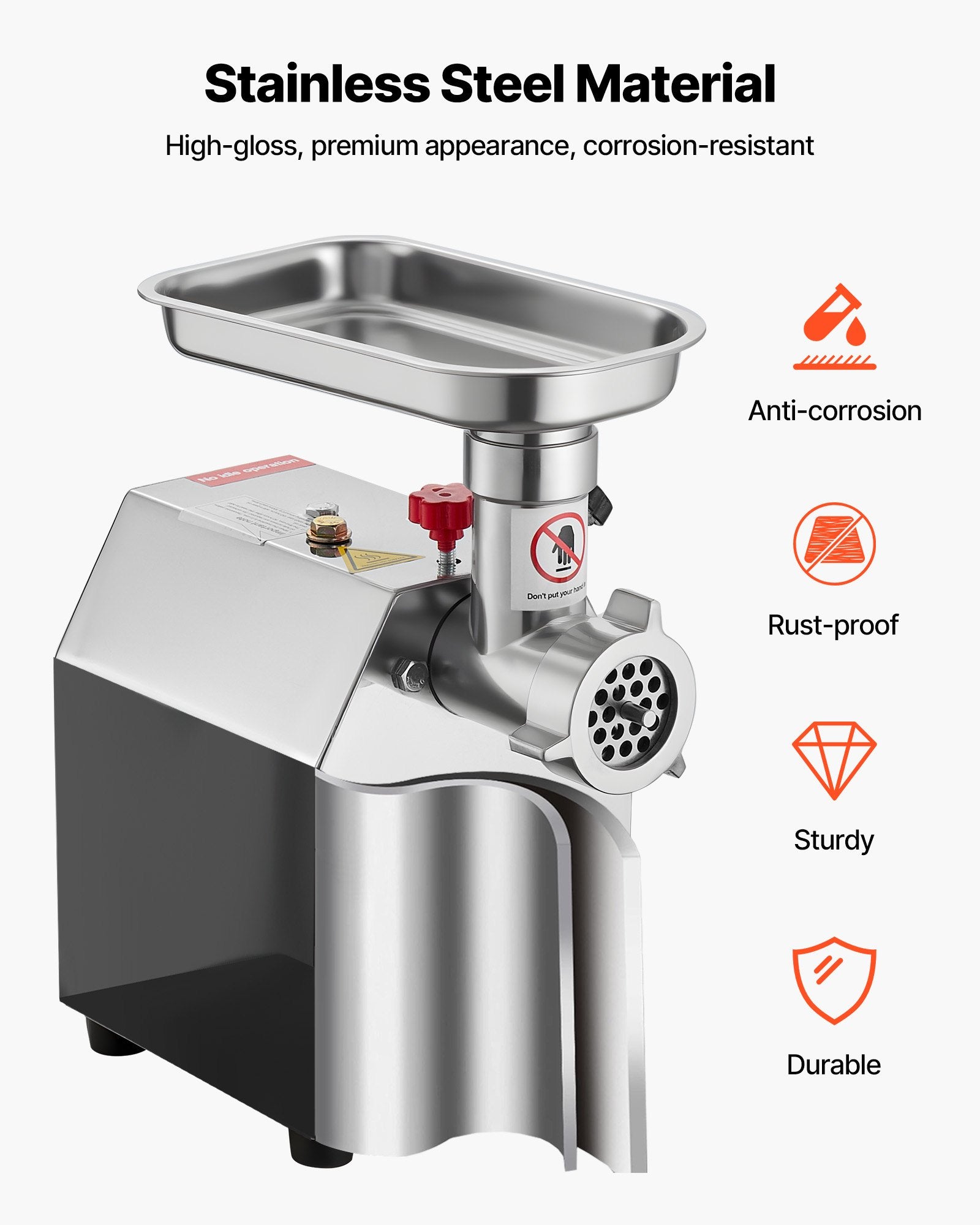 Commercial Electric Meat Grinder 4.5 Lbs/Min Sausage Stuffer Maker Kitchen