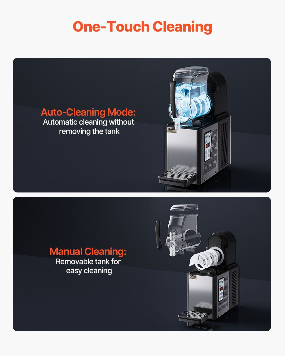 Commercial Slushy Machine, 4L Single Tank Frozen Drink Machine, 16 Cups Stainless Steel Margarita Smoothie Frozen Drink Maker, Slushie Maker for Home Party Restaurants Cafe Bars