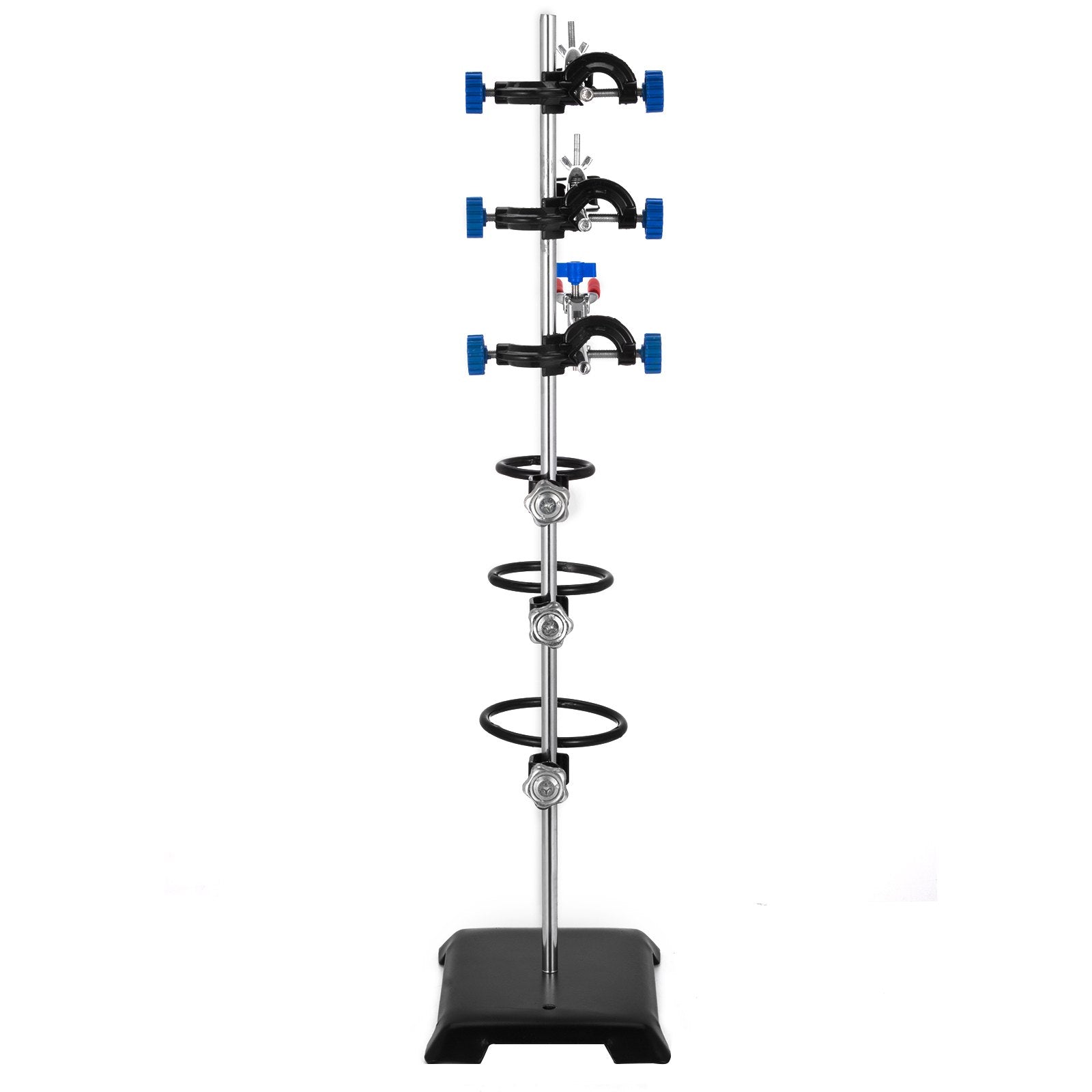 VEVOR Laboratory Grade Metalware Set - Support Stand Premium Iron Material Laboratory Stand Support Lab Clamp Flask Clamp Condenser Stand 60cm