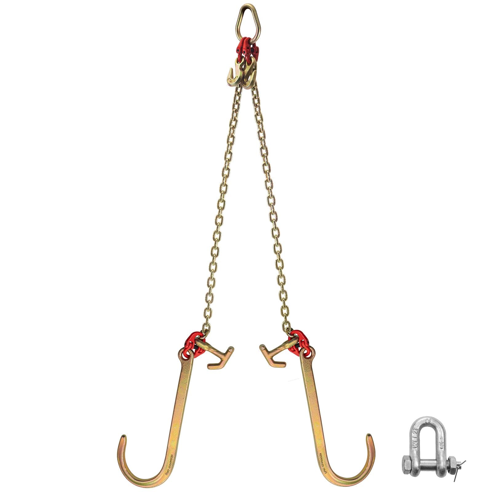5/16" x 2ft Grade 80 V Bridle Tow Chain 10800lbs Heavy Duty Transport