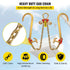 V Bridle Chain, 5/16 in x 2 ft Tow Chain Bridle, Grade 80 V-Bridle Transport Chain, 9260 Lbs Break Strength with TJ Hooks & Grab Hooks, Heavy Duty Pear Link Connector and Chain Shorteners