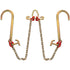 V Bridle Chain, 5/16 in x 2 ft Tow Chain Bridle, Grade 80 V-Bridle Transport Chain, 9260 Lbs Break Strength with TJ Hooks & Grab Hooks, Heavy Duty Pear Link Connector and Chain Shorteners