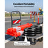 3 Pack Traffic Delineator Posts, 1140 mm Traffic Safety Cones with Fillable Base and Reflective Strips, Heavy Duty Delineator Posts for Construction Site, Parking Lot, Crowd Control, Red