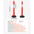 3 Pack Traffic Delineator Posts, 1140 mm Traffic Safety Cones with Fillable Base and Reflective Strips, Heavy Duty Delineator Posts for Construction Site, Parking Lot, Crowd Control, Red