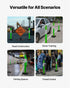 3 Pack Traffic Delineator Posts, 1140 mm Traffic Safety Cones with Fillable Base and Reflective Strips, Heavy Duty Delineator Posts for Construction Site, Parking Lot, Crowd Control, Green