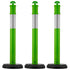 3 Pack Traffic Delineator Posts, 1140 mm Traffic Safety Cones with Fillable Base and Reflective Strips, Heavy Duty Delineator Posts for Construction Site, Parking Lot, Crowd Control, Green