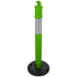 3 Pack Traffic Delineator Posts, 1140 mm Traffic Safety Cones with Fillable Base and Reflective Strips, Heavy Duty Delineator Posts for Construction Site, Parking Lot, Crowd Control, Green