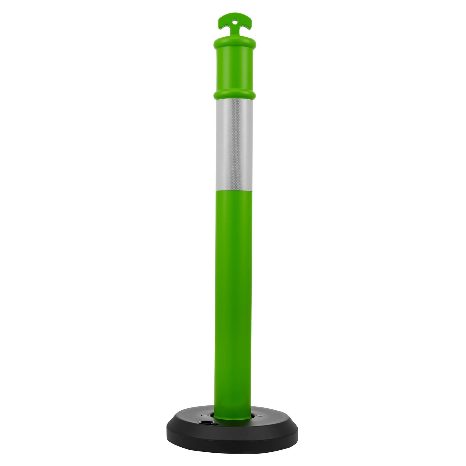 3 Pack Traffic Delineator Posts 1140mm Reflective Strips Fillable Base Green