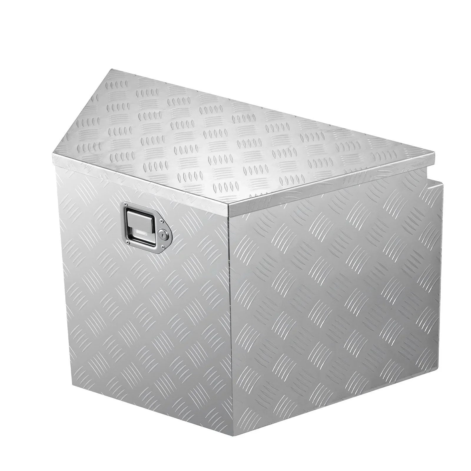 Trailer Tongue Box, 838 x 483 x 457 mm Aluminum Trailer Tongue Tool Box, Heavy Duty Storage Organizer with Lock & Keys, Utility Tool Chest for Pickup Truck Bed, RV, SUV, Off-Road Vehicle, Silver