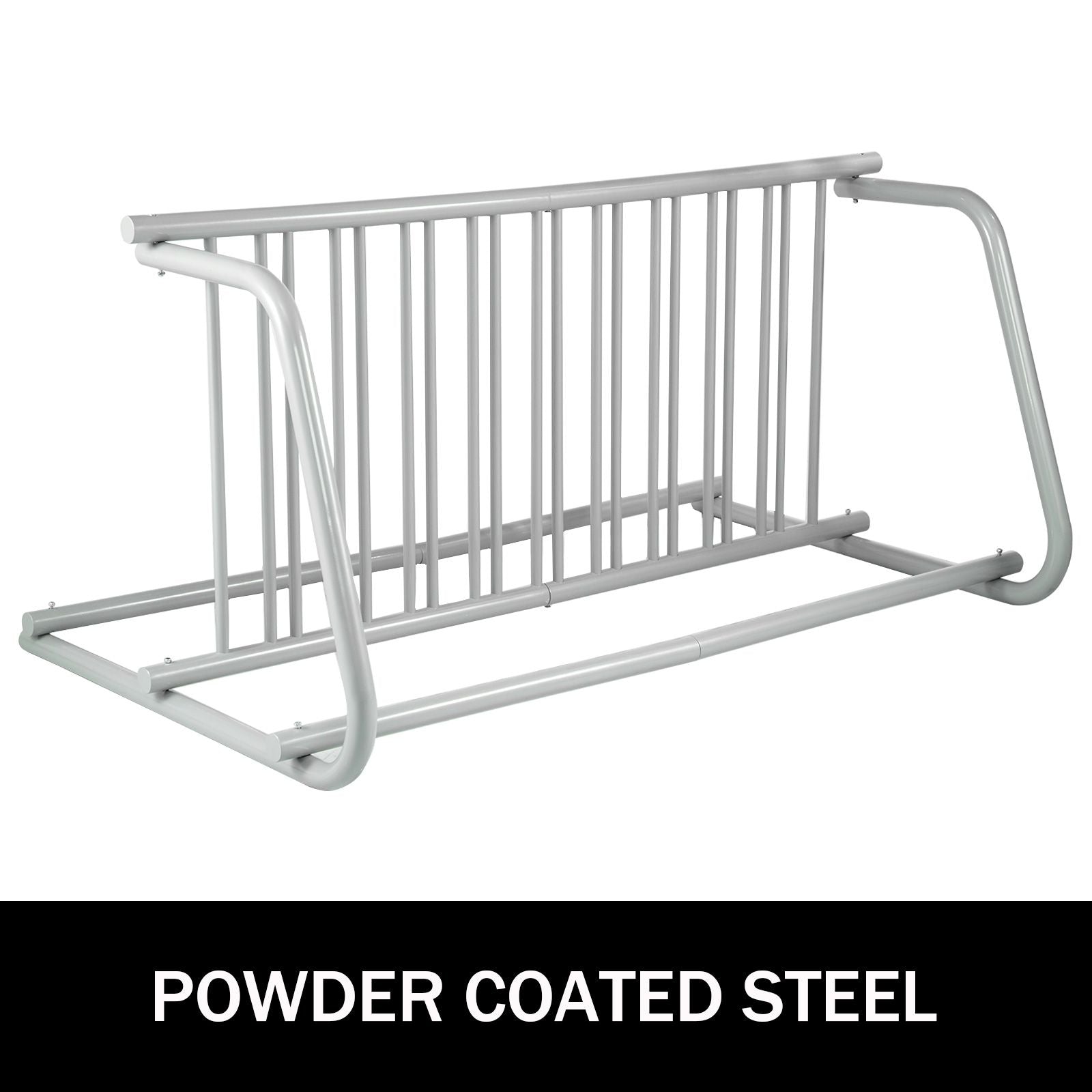 10 Bike Floor Rack Heavy Duty Steel Bicycle Storage Stand Dual-Sided 59 Inch